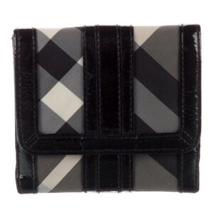 Burberry Black Check Nylon Wallet 😃